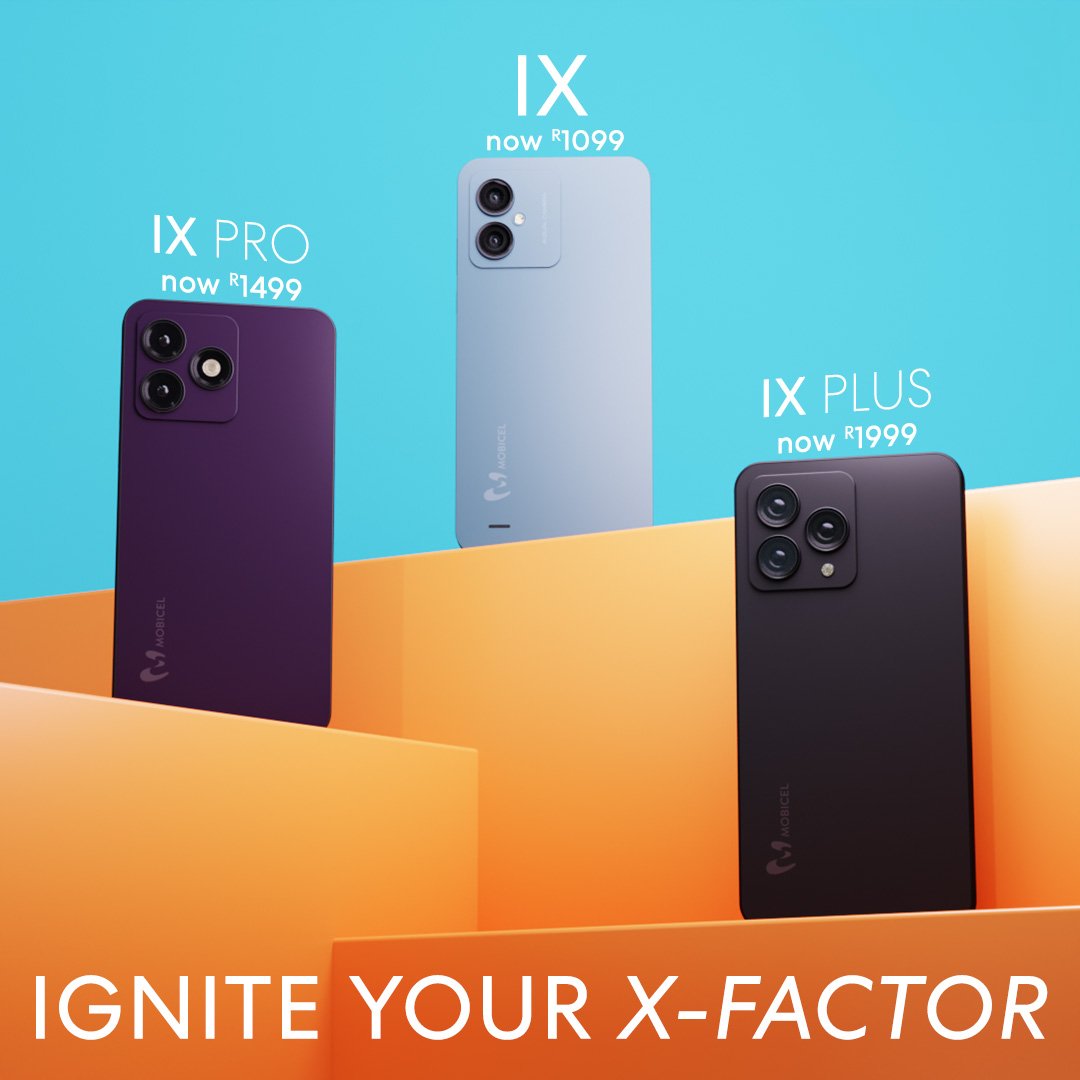 Upgrade your smartphone experience with the IX Series today. Available at mobicel.co.za📱🚀 #Mobicel #IXSeries