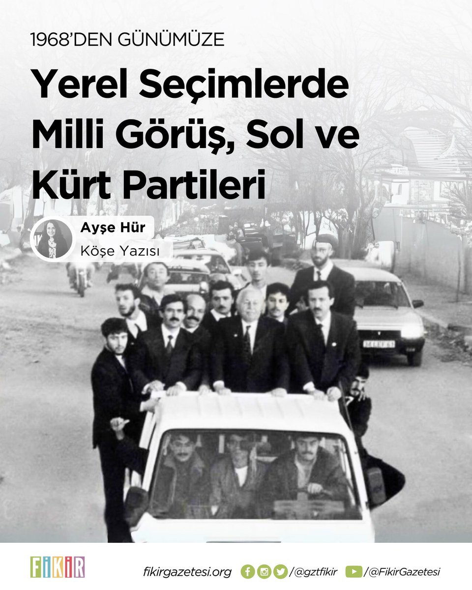 ✍🏼 Ayşe Hür (@HurAyse), ‘1968’den Günümüze: Yerel Seçimlerde Milli Görüş, Sol ve Kürt Partileri’ başlıklı yazısı ile bu hafta Fikir’de. fikirgazetesi.org/2024/03/31/196…