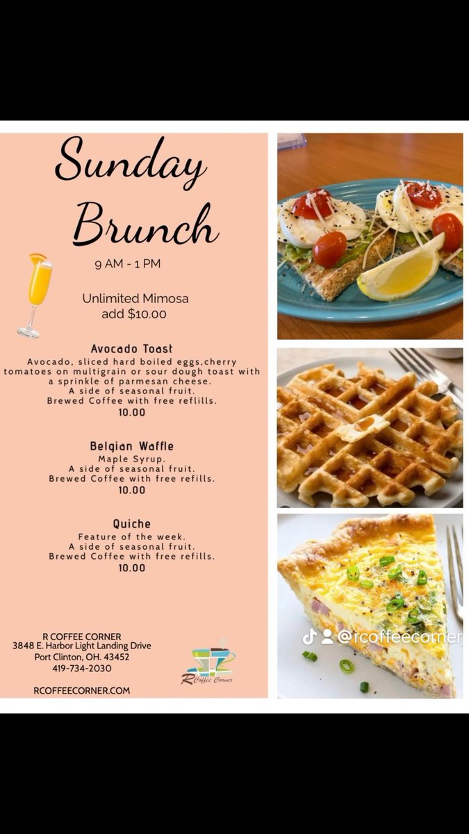 The countdown is over and Sunday Brunch will be served TODAY from 9am-1pm. Come join us!!