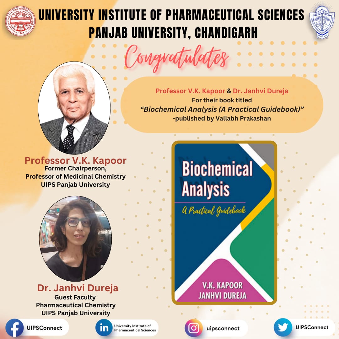 UIPSconnect's tweet image. #Congratulations #book #biochemicalanalysis #UIPS #PU