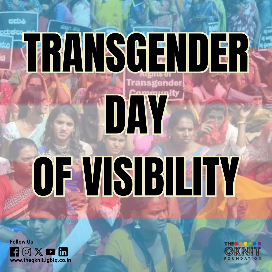 To celebrate transgender people, to raise awareness regarding the discrimination faced by transgender people worldwide and to acknowledge their contributions to society 31st March is observed as “Transgender Visibility Day” worldwide. #theqknit #transgendervisiblity #trans