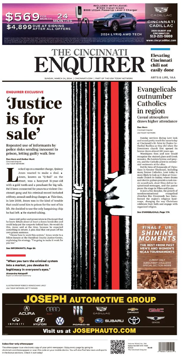 🇺🇸 Justice Is For Sale ▫Repeated use of informants by police risks sending innocent to prison, letting guilty walk free ▫@danhornnews @ReporterAmber ▫tinyurl.com/25lz2reh #frontpagestoday #USA @Enquirer 🇺🇸