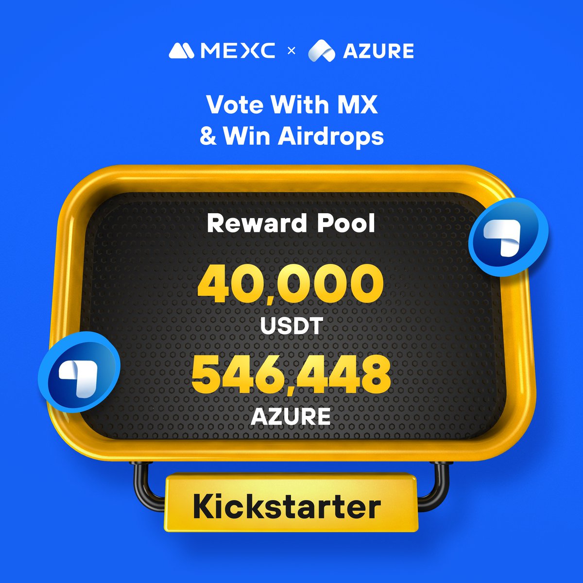 MEXC's tweet photo. .@azure_wallet the Swiss army knife wallet providing DeFi services, is coming to #MEXCKickstarter 🚀

🗳Vote with $MX to share massive airdrops
📈 $AZURE/USDT Estimated Trading: 2024-03-25 15:00 (UTC)

Details: https://t.co/O7uAu5YRTM https://t.co/EZaQevUe9h