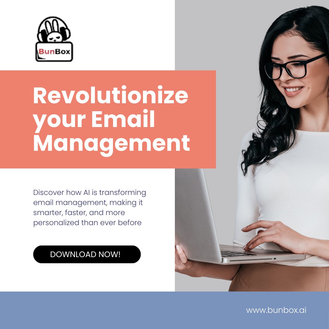 Discover how AI is transforming email management, making it smarter, faster, and more personalized than ever before! 📷 
bunbox.ai
.
.
.
#EmailProductivity #AI #BunBox #EmailManagement #ChromeExtension #DownloadNow