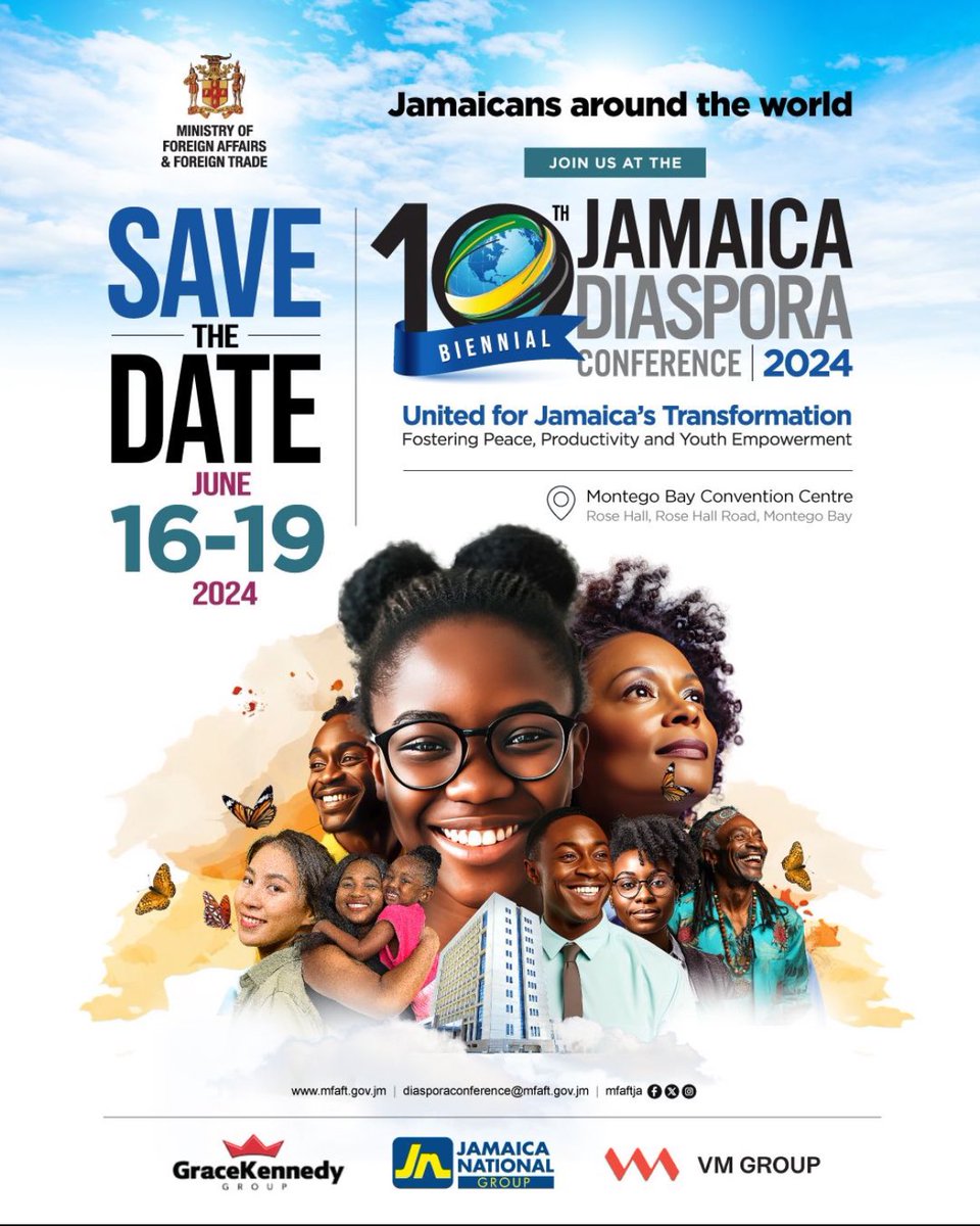 I would like to invite all Jamaicans, whether you have Jamaican heritage, are Jamaican-born, or simply friends of Jamaica, to join us in Jamaica for the 10th biennial Jamaica Diaspora conference. This will be a significant gathering as it is our first in five years, and we have