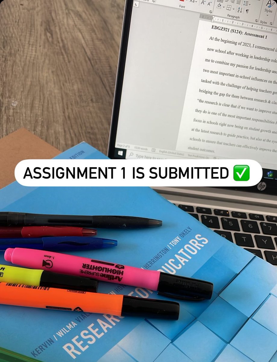 First assignment for my Masters is submitted, now the nervous wait begins for the marks to be returned Shout out to @NSWSLI & @NSWEducation for kick starting this journey for me and supporting me through it with a scholarship #nsweducation