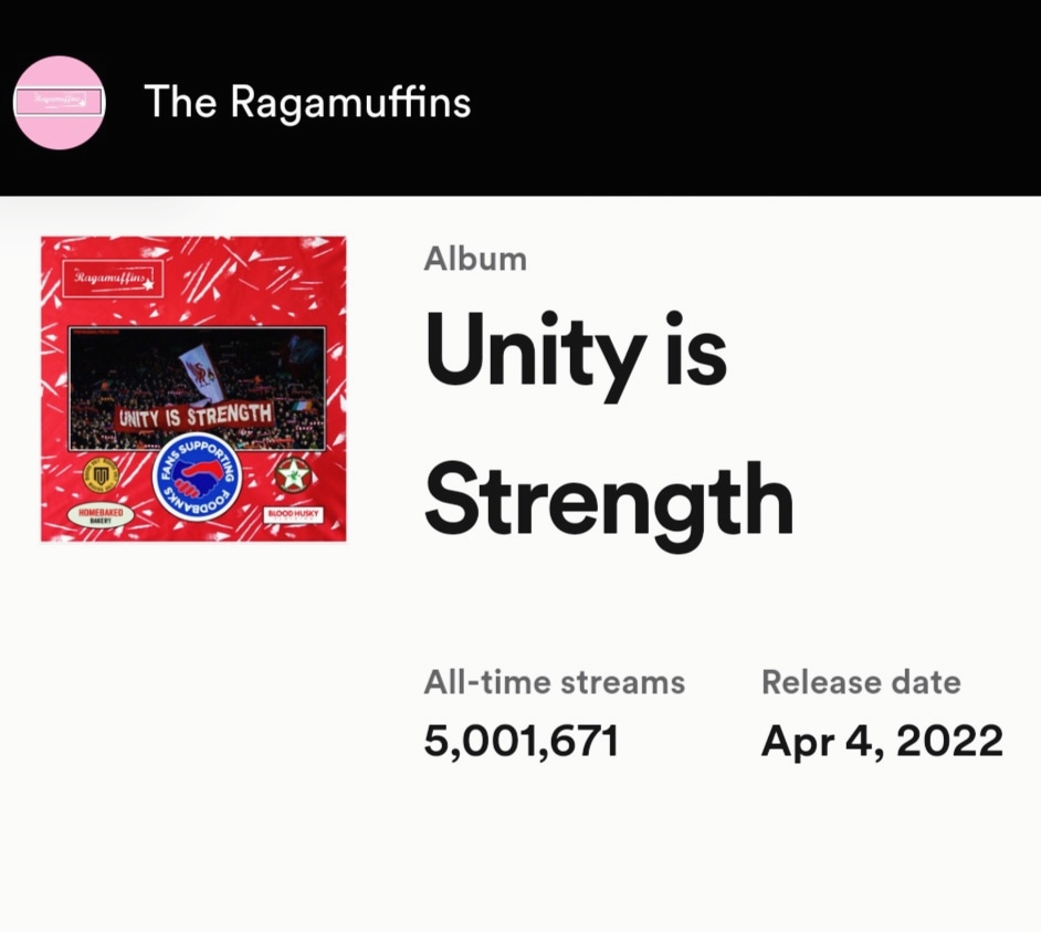 FIVE million streams for our @SFoodbanks record which is mad. Thanks to @marckenny @DavefcKelly @IanByrneMP @Robbie9Fowler @ScouseRepublic @Moving_Unit @BloodHusky @TheRedmenTV @HomebakedBakery + all who played on it, downloaded + streamed it so far open.spotify.com/album/0v4bqlHV… #LFC