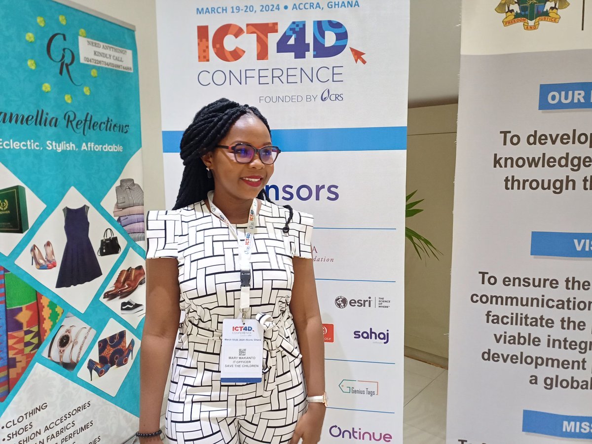 MaryMakanto's tweet photo. 12th ICT4D 2024 conference in Accra, Ghana! 
@ICT4DConference 
@save_children 
@NetHope_org
@CatholicRelief
#ict4d  #readytolearn  #conferenceready 
#WomenInTech #womanintech 
#ICT #Tech4Dev #DigitalDevelopment #ICT4D2024  
#IWD2024  #IWD #iwd24 #InternationalWomensMonth https://t.co/wfFYB8zwSJ