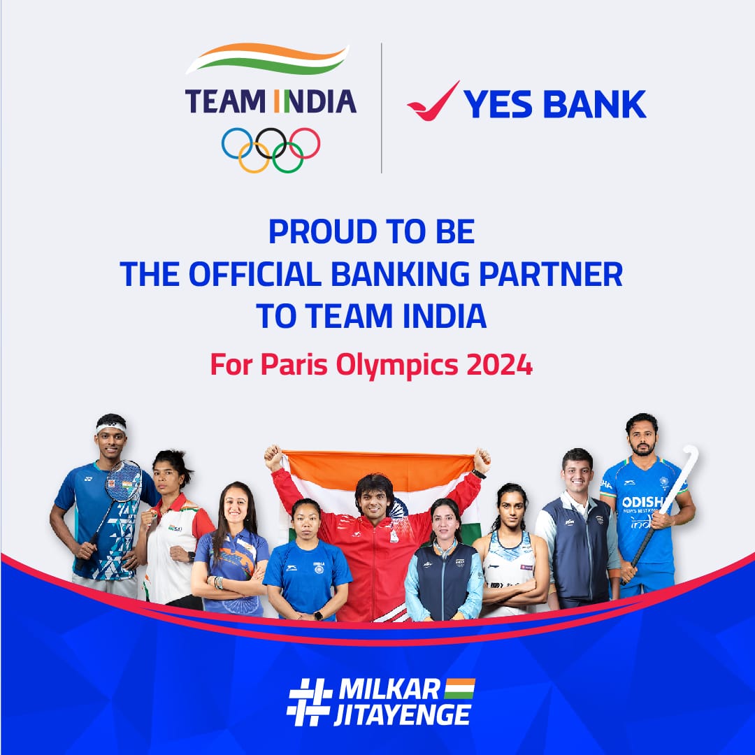 YES BANK & IOA 'Milkar Jitayenge' - Team India's quest for glory at Paris 2024.  we're embarking on a journey filled with hope, determination &  promise of collective success
#YESBANK #IndianOlympicsAssociation 
#TeamIndia 
#MilkarJitayenge #PoisedForGrowth