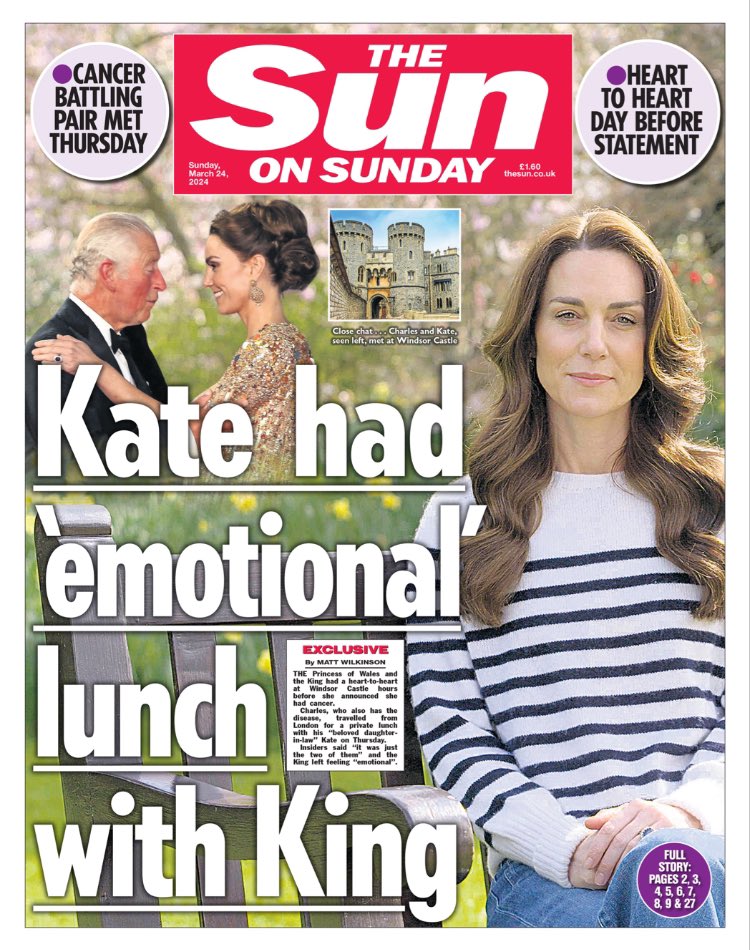 Front page of @TheSun on Sunday