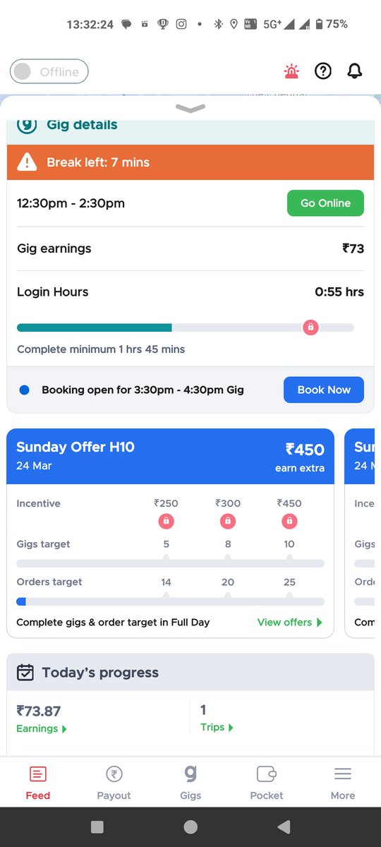 adhithyakumar07's tweet image. Worst job for reason days of 3 months.. very disappointed jobs... Sunday 1h earning ₹73... Bad #zomatodeliverypartner .. closer soon zomato.