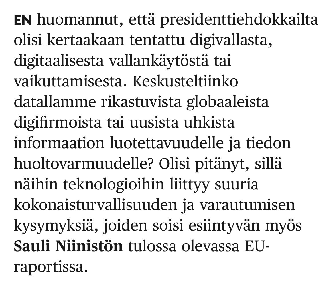 Harri Jalonen (@jalonen) on Twitter photo Irwin-hankkeessa kehitelty tiedon huoltovarmuuden käsite on löytänyt tiensä jo kolumneihin. Poiminta Hesarista. <a href="/irwinproject1/">irwinproject</a> <a href="/SuomenAkatemia/">Suomen Akatemia | Research Council of Finland</a> Irwin-hankkeessa kehitelty tiedon huoltovarmuuden käsite on löytänyt tiensä jo kolumneihin. Poiminta Hesarista. <a href="/irwinproject1/">irwinproject</a> <a href="/SuomenAkatemia/">Suomen Akatemia | Research Council of Finland</a>