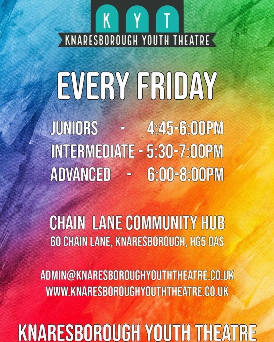 From ages 4-18 years - lots of exciting classes from Knaresborough Youth Theatre. #knaresborough #thearts #drama