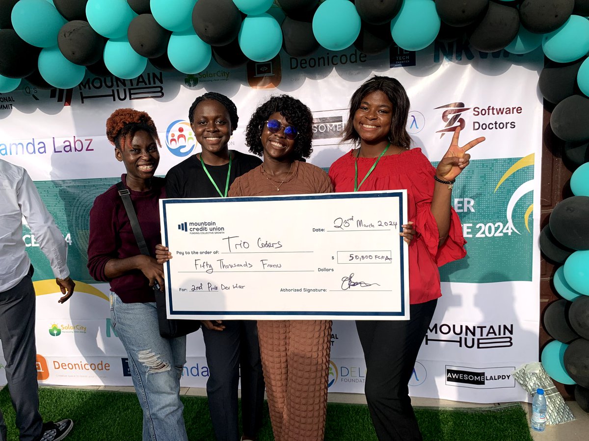 ElisabethFofie's tweet photo. It was an all girl's team, we did it.
Second prize at the Dev War of the hustlers conference.
So proud of myself😌
@hustlers237 @GaelleTiku
@LekunzePre15147 @NyentiPrecious  @gdgbuea @WTMBuea @3ch310n #hustlers2024
#webdevelopment https://t.co/uyLvdUX84E