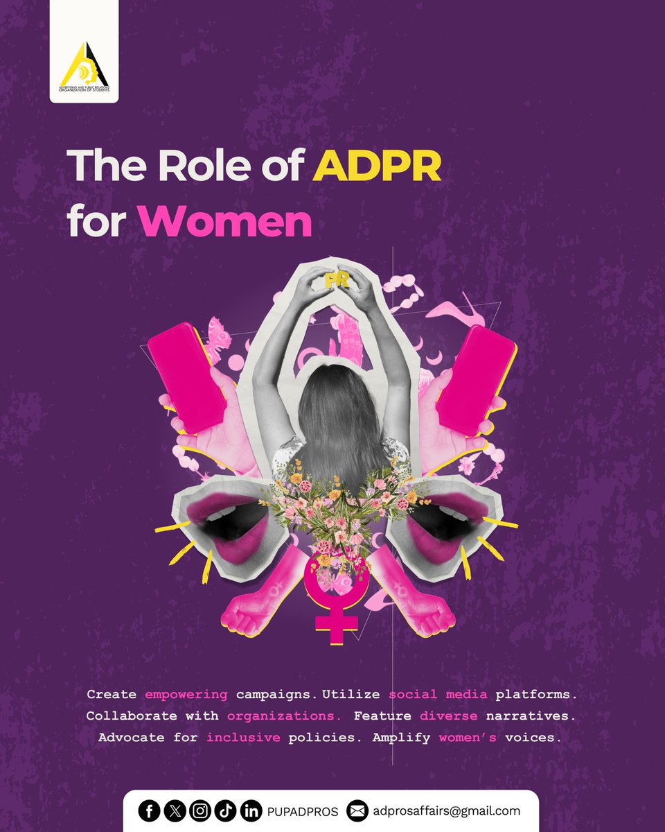 PUPADPROS's tweet photo. In ADPR, we’re not just crafting campaigns; we’re also championing advocacies and amplifying narratives to promote change, inclusivity, and equality.
#WEinWomen
#TheFemmeKaleidoscope
#ADPRosper
✍️: Hazel Anne Openiano
🎨: Adrienne Francisco https://t.co/njVtD0wTZJ