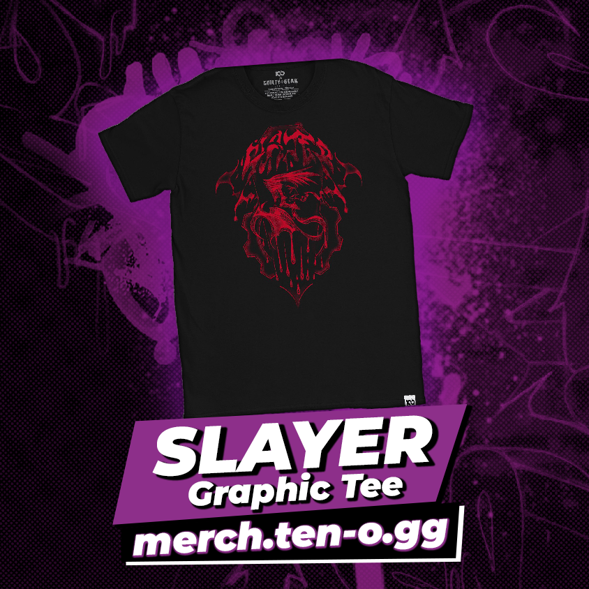 Also…did anyone else catch the 🦇 teaser? Looking like our favorite Assassin's Guild Leader is making a comeback! Get reason for Season 4 of #GGST with our Slayer T-shirt! merch.ten-o.gg/products/guilt…