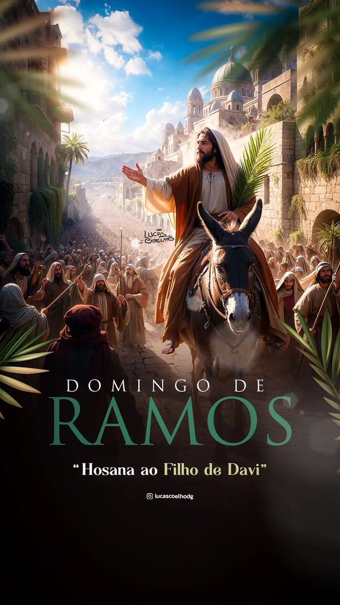 hobwasalam's tweet photo. Domingo de Ramos 🌿
Início da semana Santa!

"Digam ao povo de Jerusalém:
Agora o seu rei está chegando.
Ele é humilde e está montado num jumento."

__Mateus 21:5 https://t.co/WHthwB2Q7O