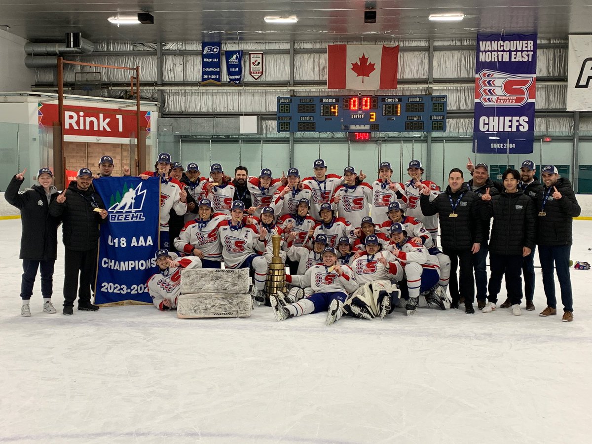 BC Elite Hockey League (@bcehl) on Twitter photo 🏆 U18 CHAMPS 🏆
The <a href="/NEChiefsAAA/">Vancouver NE Chiefs AAA</a> are the BCEHL U18 AAA Champions!!
Congratulations to the <a href="/OKRockets_aaa/">Okanagan Rockets AAA Hockey</a> on a great game and their second-place finish!
#bcehl #bcehlaaahockey #aaahockeu 🏆 U18 CHAMPS 🏆
The <a href="/NEChiefsAAA/">Vancouver NE Chiefs AAA</a> are the BCEHL U18 AAA Champions!!
Congratulations to the <a href="/OKRockets_aaa/">Okanagan Rockets AAA Hockey</a> on a great game and their second-place finish!
#bcehl #bcehlaaahockey #aaahockeu