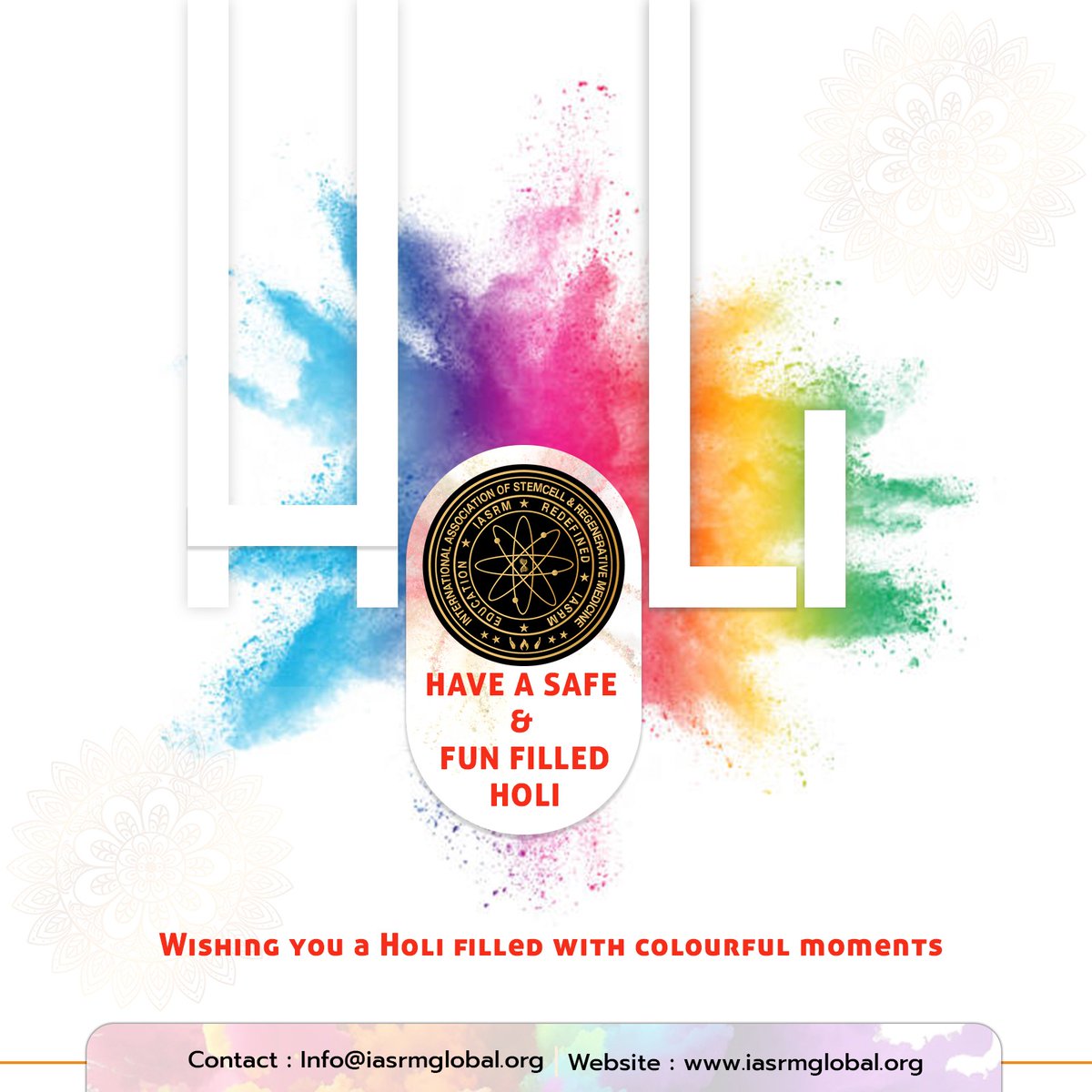 IASRM1's tweet photo. Colorful Celebrations: Happy Holi 2024!

#drprabhumishra #iasrm #iasrmglobal 
#CelebrateHoli2024 #ColorsOfJoy #FestivalOfColors #HappyHoli2024 #SpreadLoveAndColors #JoyousHoliGreetings #VibrantHoliCelebrations #HoliFestivities https://t.co/u3qmuVNda0