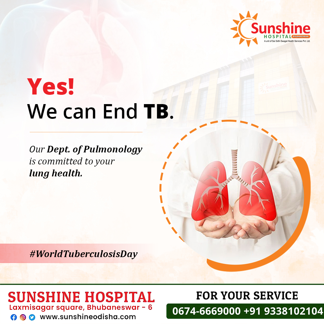 Join us in the fight against TB! Visit our Pulmonology Department at @SunshineBBSR for a comprehensive lung check-up this #WorldTuberculosisDay. For Appointment, Contact: 9338102104 #sunshinehospital #CenterOfExcellence #worldtbday #tuberculosis #tuberculosisawareness