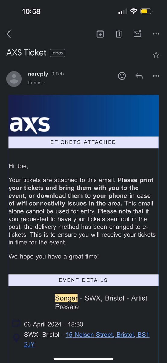 manlikecarlos_'s tweet image. Selling 3 Songer tickets Bristol 6th April - £50 each. Can provide more proof upon request #songer #songertickets #bristol