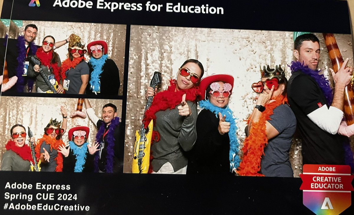 First met @TheTechProfe & @JacksonEdTech at @ITI_LAUSD Day of Learning w/ Adobe Creativity. 
 @brainpop & @AdobeExpress were at #LEETS24 where I ran some Ss/family STEAMCon ideas by Jackson. We agreed to meet @cueinc 
He remembered & helped me out! #AdobeEduCreative #CUEmmunity