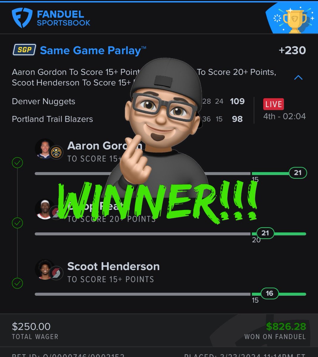 Winning Bets X tweet media