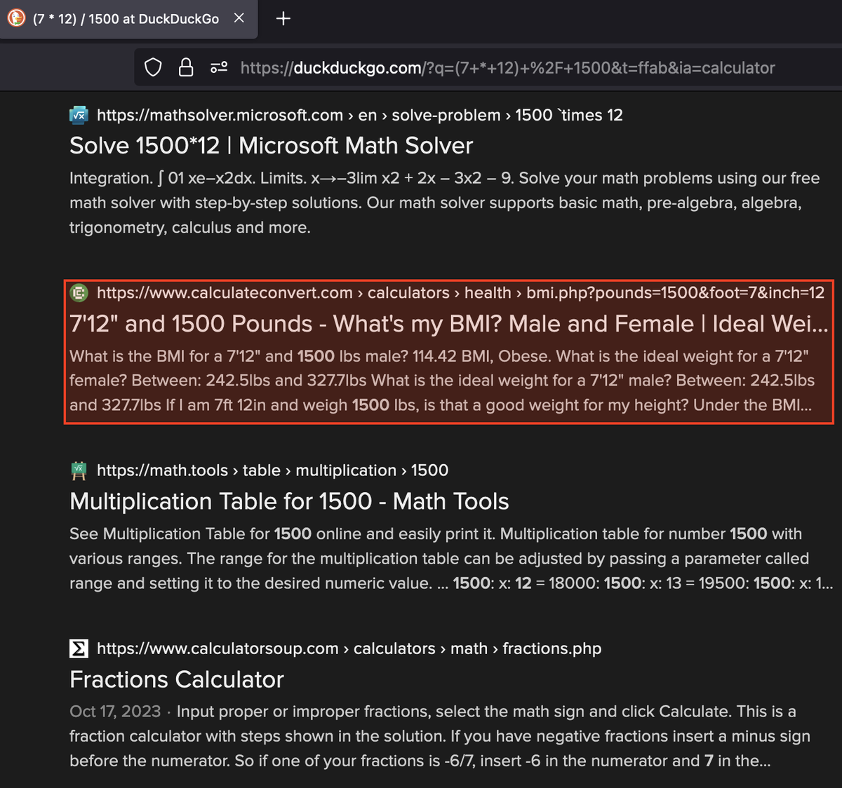 These sites that are gaming search ranking by generating nonsense pages that match any query are getting a bit ridiculous (the highlighted result is the 4th highest result for the query on DDG and Bing).