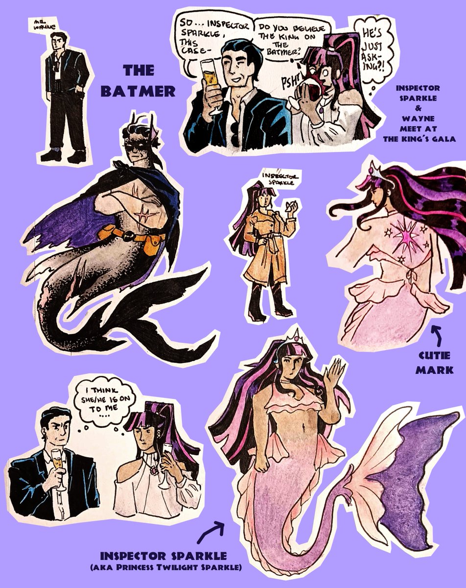 sasswonfp's tweet photo. I had. a really funny dream guys. crossover of the century. the batman &amp; human twilight sparkle mermaid dream. #batman #twilightsparkle #batmanfanart https://t.co/rpCWIVVJTb