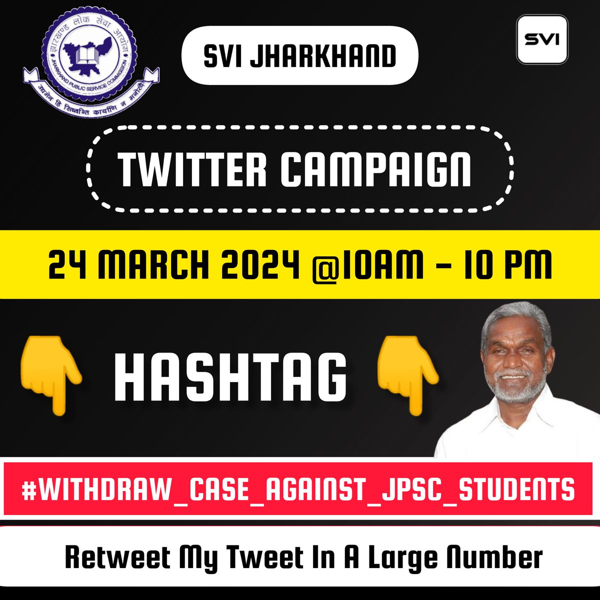 Vishal Sir Jharkhand (@vishalsirsvi) on Twitter photo #WITHDRAW_CASE_AGAINST_JPSC_STUDENTS
Retweet
नौकरी का सपना देख रहे छात्रों के ऊपर केस और गिरफ़्तारी कँहा का न्याय है कृपया सभी छात्रों के ऊपर से केस वापस ले 🙏🏻
<a href="/ChampaiSoren/">Champai Soren</a> <a href="/JharkhandCMO/">Office of Chief Minister, Jharkhand</a> <a href="/BJP4Jharkhand/">BJP JHARKHAND</a> <a href="/shashankrajbjp/">Shashank Raj 🇮🇳</a> <a href="/SudeshMahtoAJSU/">Sudesh Mahto</a> <a href="/yourBabulal/">Babulal Marandi</a> <a href="/Tigerjairam/">Jairam Kumar Mahato MLA</a> <a href="/The_FollowUp/">The Followup</a> #WITHDRAW_CASE_AGAINST_JPSC_STUDENTS
Retweet
नौकरी का सपना देख रहे छात्रों के ऊपर केस और गिरफ़्तारी कँहा का न्याय है कृपया सभी छात्रों के ऊपर से केस वापस ले 🙏🏻
<a href="/ChampaiSoren/">Champai Soren</a> <a href="/JharkhandCMO/">Office of Chief Minister, Jharkhand</a> <a href="/BJP4Jharkhand/">BJP JHARKHAND</a> <a href="/shashankrajbjp/">Shashank Raj 🇮🇳</a> <a href="/SudeshMahtoAJSU/">Sudesh Mahto</a> <a href="/yourBabulal/">Babulal Marandi</a> <a href="/Tigerjairam/">Jairam Kumar Mahato MLA</a> <a href="/The_FollowUp/">The Followup</a>