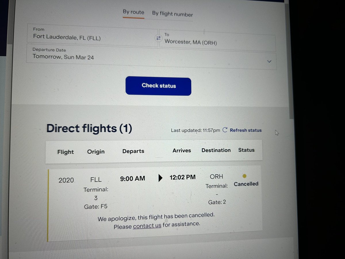 Real fucked how <a href="/JetBlue/">JetBlue</a> cancelled our flight but somehow had the same exact flight 24 hours before but now ours is cancelled! Thinking someone messed up and now we’re stranded in FL!