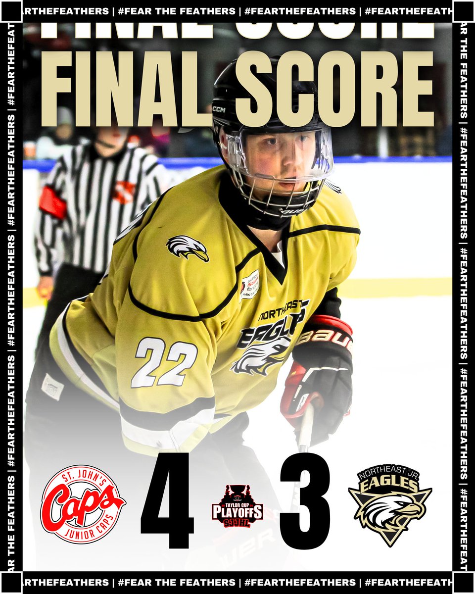 Thank you to all the fans for the support this season 🦅

Congrats to the St. John's Jr. Caps, good luck in the SJJHL finals 👏

See you next year 🏒

#FearTheFeathers