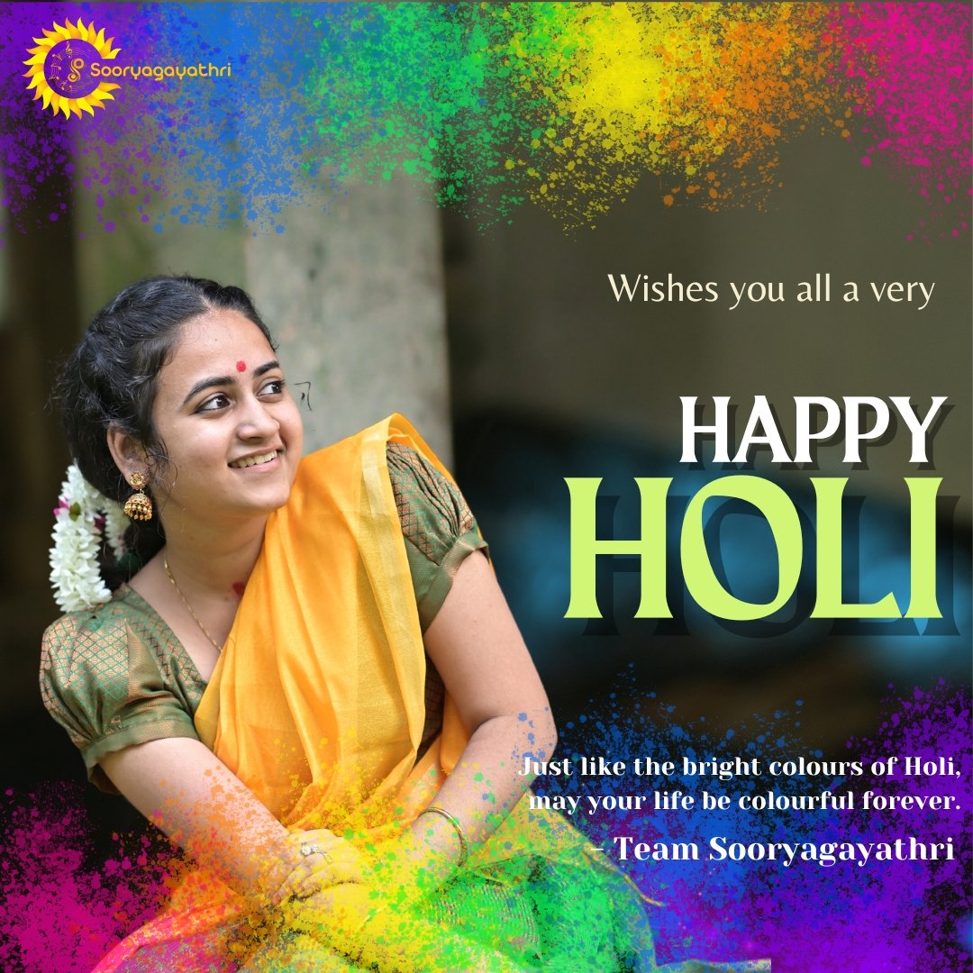 sooryagayathari's tweet photo. Wish you all a very Happy Holi !!!
#Sooryagayathri #holi #Holi2024 #wish #life #happiness #post #picpost #thoughtful #bhajan #sooryagahathribhajan https://t.co/RAmgLE4WlO