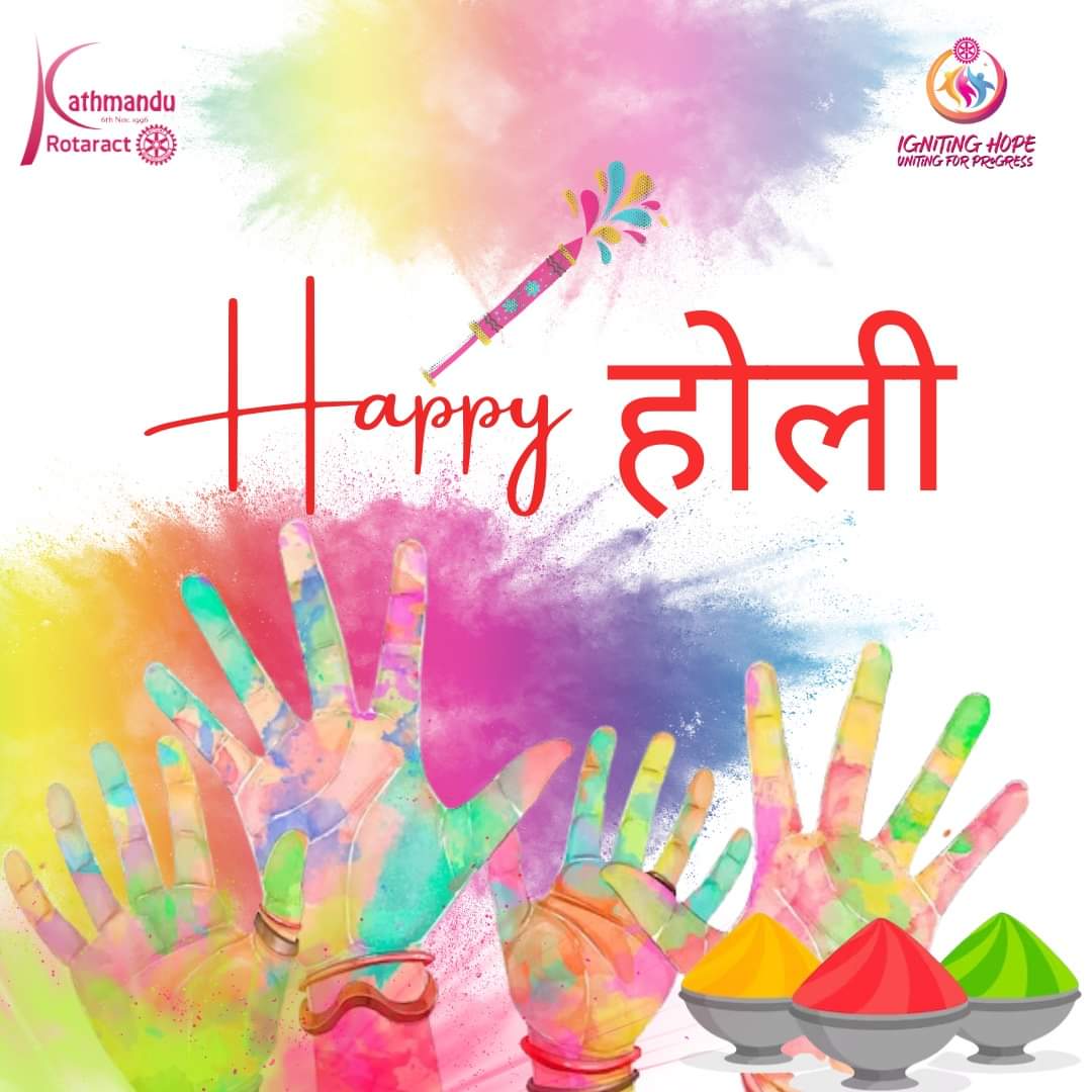 Rotaract Club of Kathmandu wishes you all Happ#HappyHoli 
May your life be as colorful and vibrant as the festival of Holi itself.

#RotaractKathmandu 
#ignitinghopeunitingforprogress 
#HappyHoli