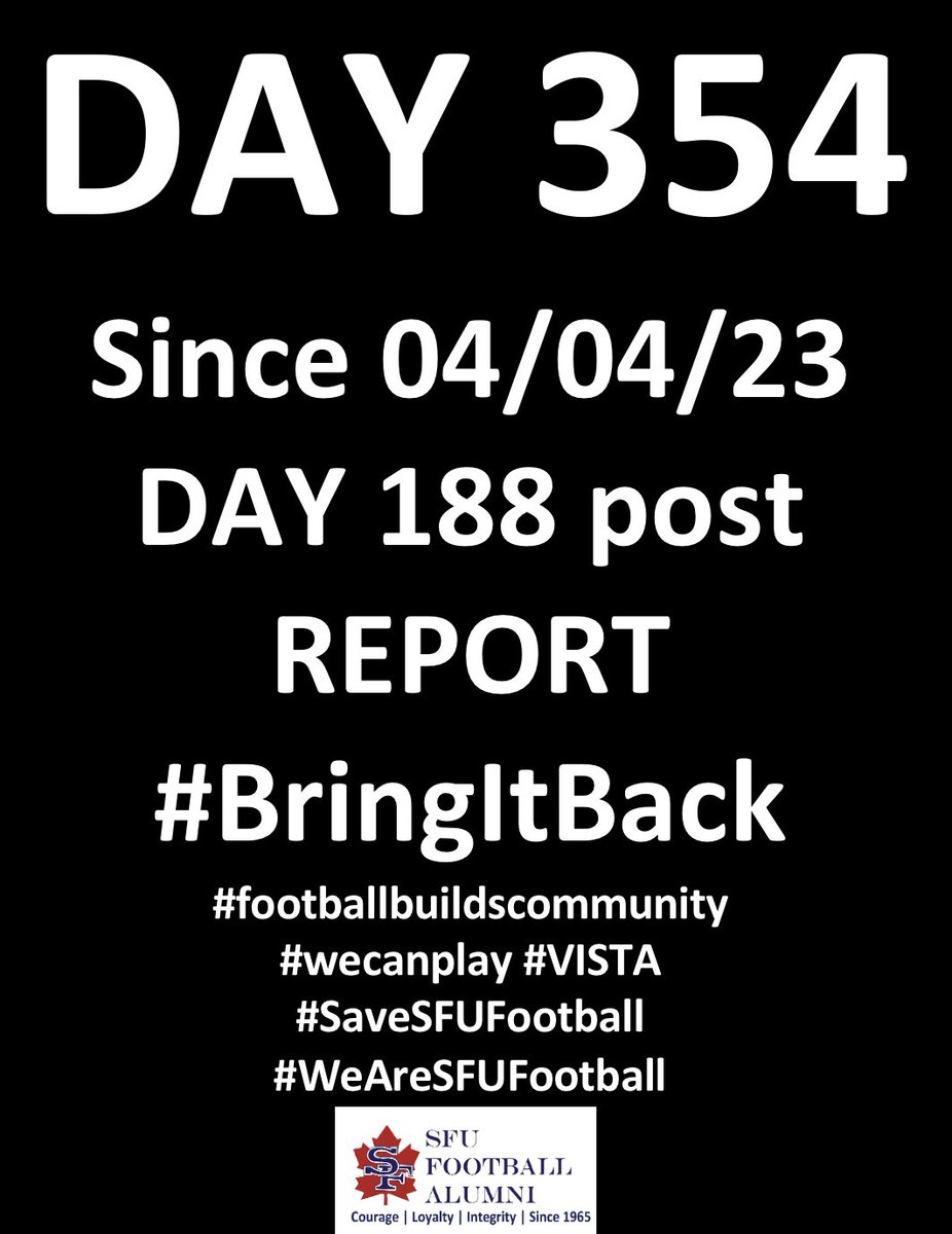 #BringItBack #footballbuildscommunity #wecanplay #VISTA #SaveSFUFootball 🇨🇦🏈 #WeAreSFUFootball