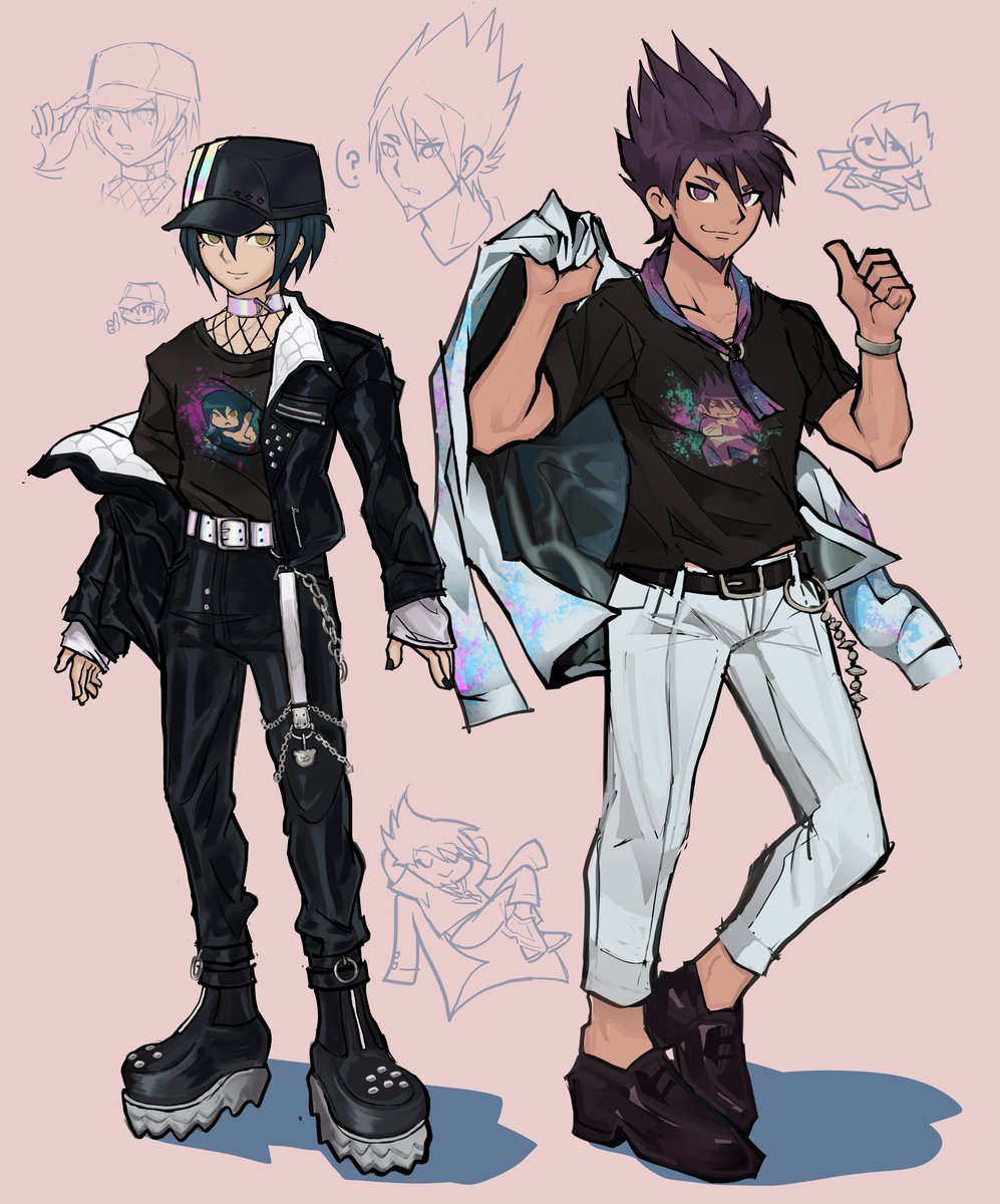 i wanted to draw those collab designs but changed up a few things totally not because the ref i had was 144p

#danganronpa