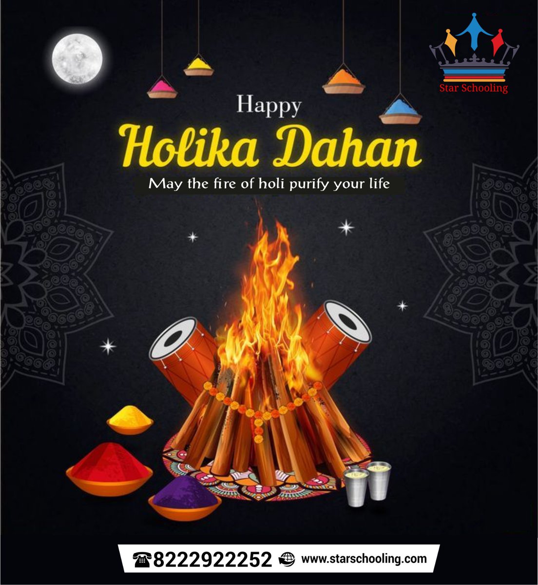 Wishing you all a joyous Holika Dahan! May the flames of the bonfire burn away all negativity and bring prosperity, happiness, and love into your lives. Let's celebrate the victory of good over evil with colorful hues and cherished moments. Happy Holika Dahan!  #HolikaDahan