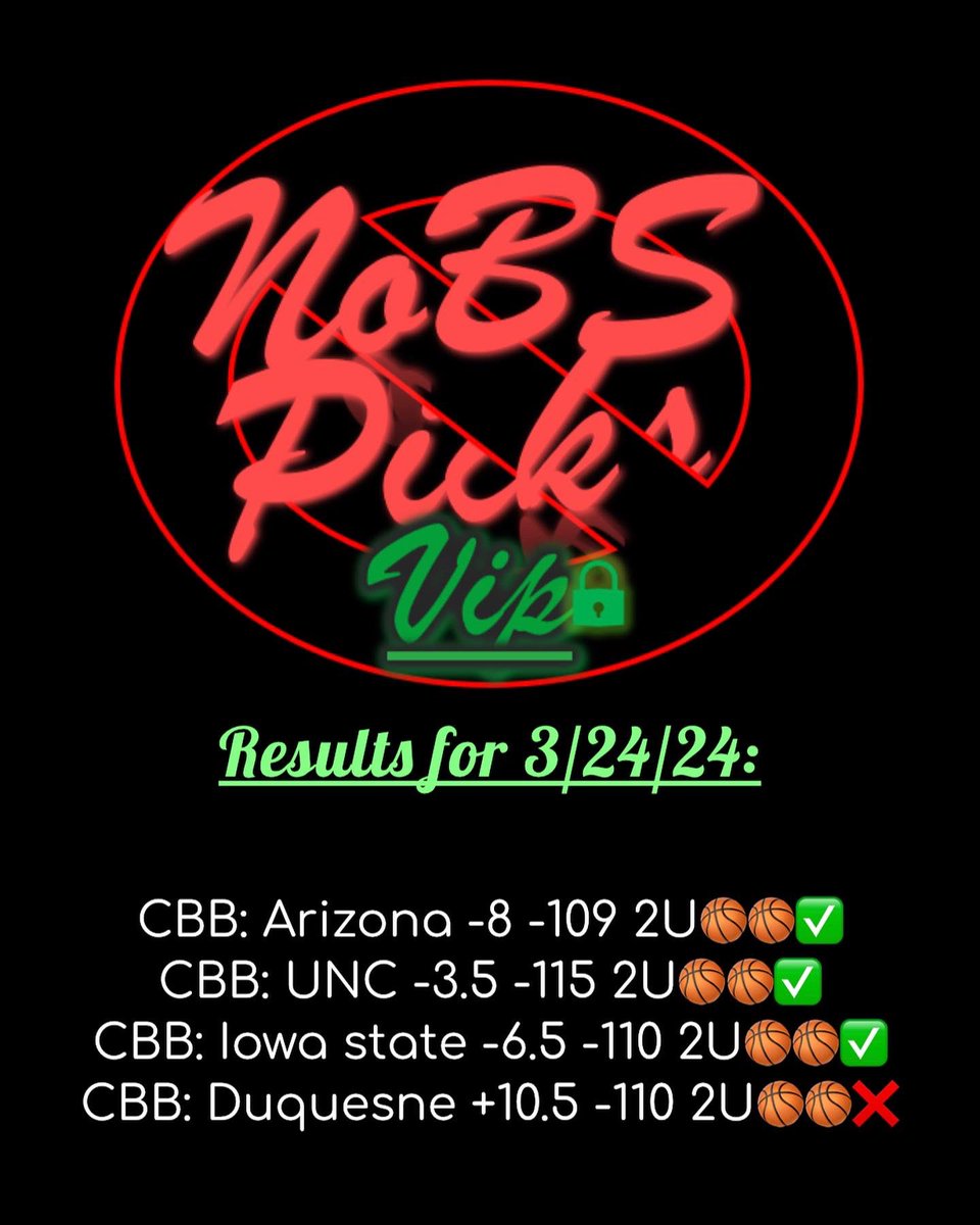 NoBSPicks's tweet photo. March Madness total: +6.66u 🔥 https://t.co/2ukd0XAUjS