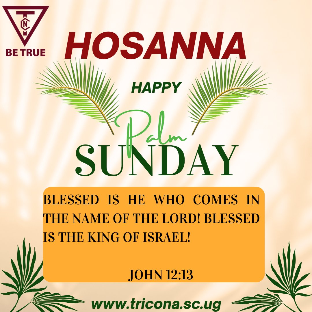 “They took branches of palm trees and went forth to meet him, and cried, Hosanna! Blessed is he who comes in the name of the Lord!” John 12:13  
Happy palm Sunday 2024
#BeTrue