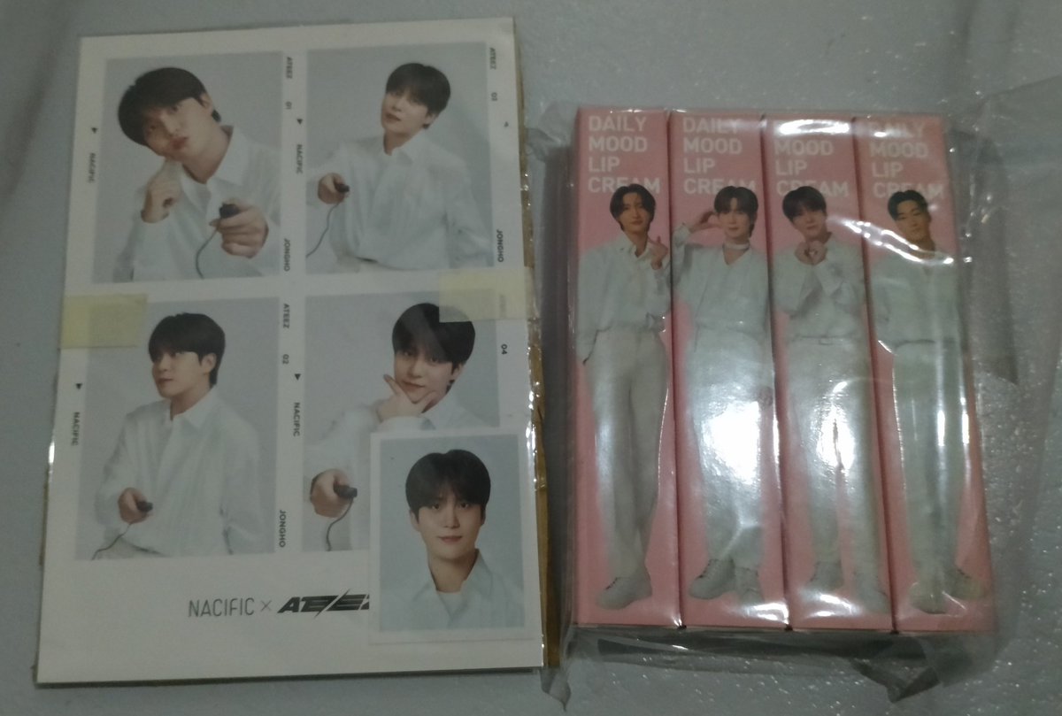 nowtiny_'s tweet photo. ATEEZ lip creams, JH 4 cuts and JH id finally arrived safely!! Thank you @frheyaeyayow for the freebies and for packing it safely! Till our next transaction<3

#fromheya https://t.co/DohxuCB2AT