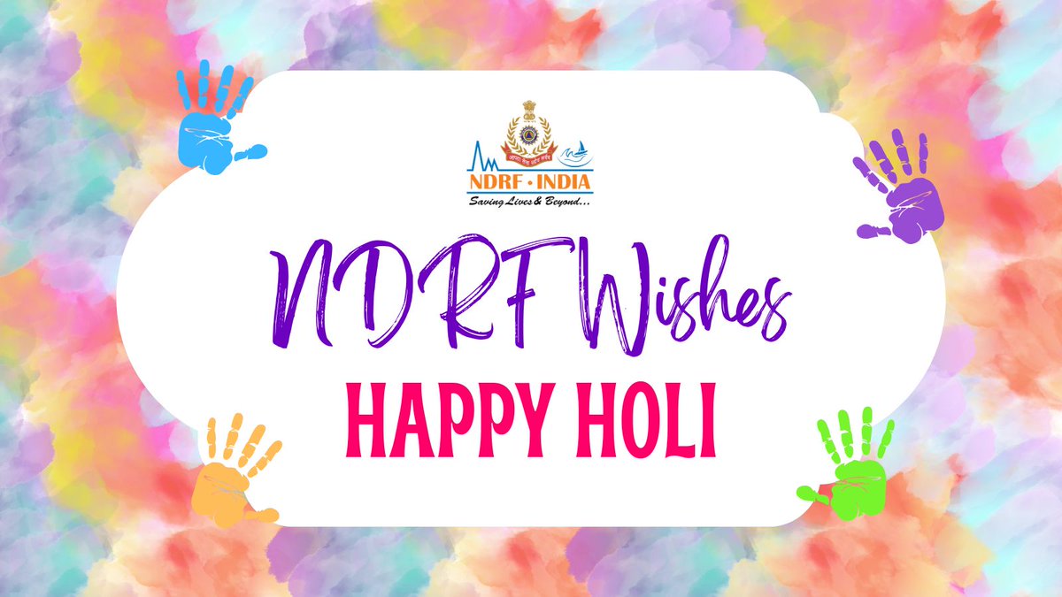DG NDRF Sh. @AtulKarwal, and all the rescuers of #NDRF extend warm wishes for a joyful and vibrant Holi. होली के जीवंत रंग सभी के लिए खुशी, आनंद और उत्तम स्वास्थ्य लेकर आएं। अनंत शुभकामनाये | #HappyHoli #Holi2023