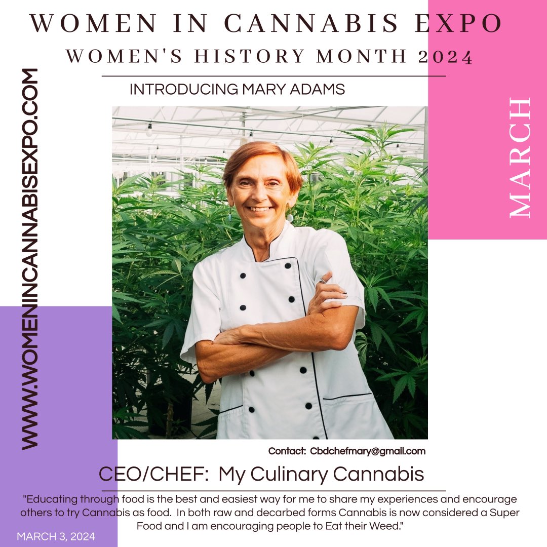 Happy Women's History Month! Marc 3rd we celebrated <a href="/ChefMaryAdams/">Mary Adams</a>    of My Culinary Cannabis. Learn more on our WICE Substack.
open.substack.com/pub/womenincan…
#womeninbusiness #womenshistorymonth #womensupportingwomen #woman #business #supportwomen #inspire #learn #conncct #entrepreneur