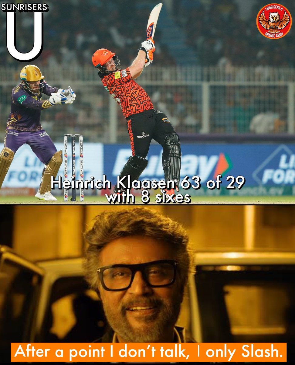 This peak version of Heinrich Klassen!! ☠️🔥

#SunrisersHyderabad #OrangeArmy #IPL2024 #PlayWithFire #IPLonJioCinema #SRHvsKKR