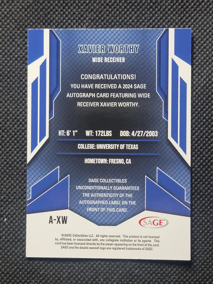 SlobbyH's tweet image. Nico Collins Optic Bronze Rated Rookie Auto - $35 shipped OBO

Xavier Worthy Sage Blue Ink Auto - $25 shipped OBO

RTs or tags appreciated!