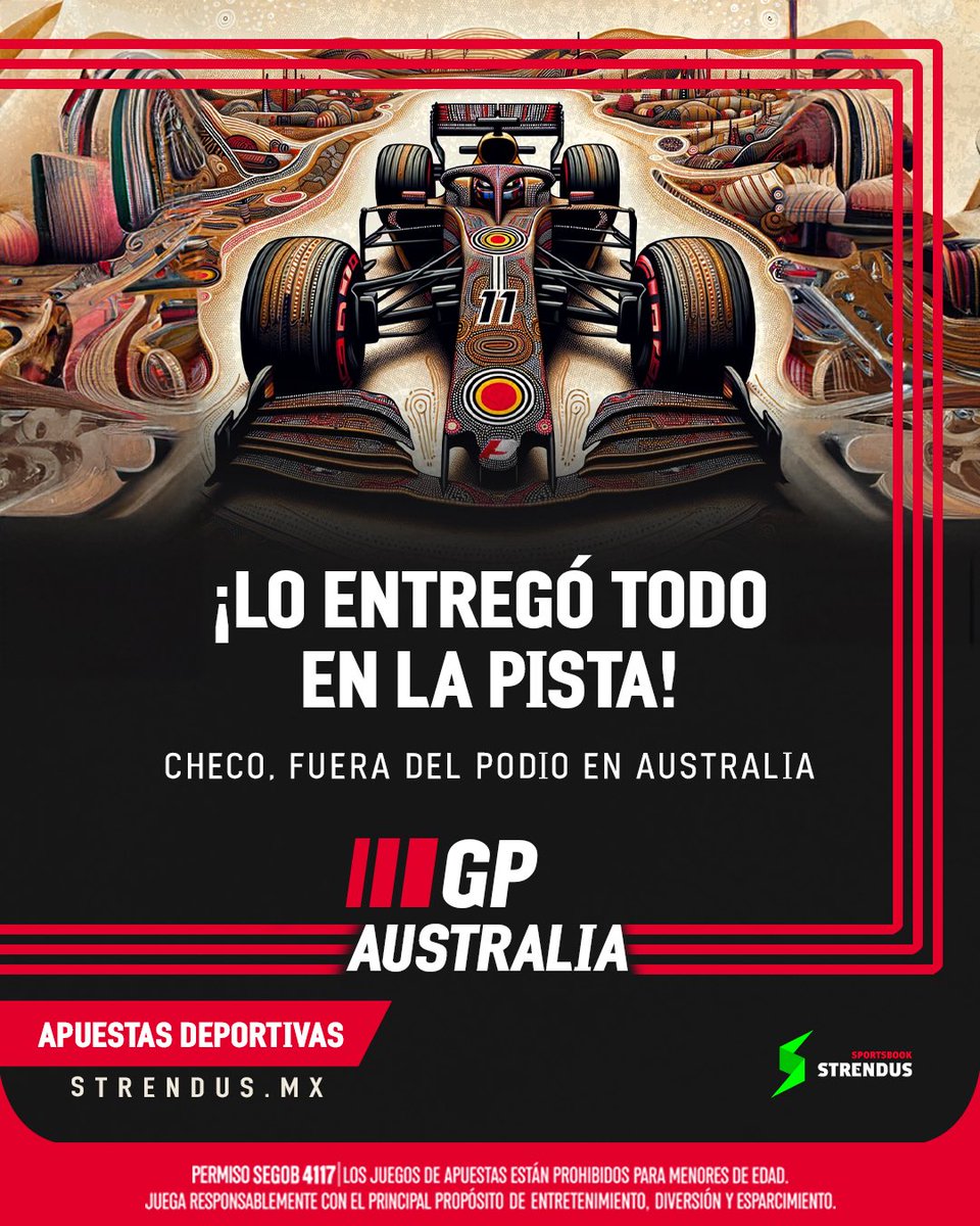 StrendusOficial's tweet photo. ¡Qué manera de terminar la carrera en Australia! 😱
Después de un choque muy fuerte de RUS, #Checo Pérez terminó en la 5ta posición.
VER y HAM abandonaron. #ElPoderDelRayo ⚡️ https://t.co/kL2jh2hQ6D