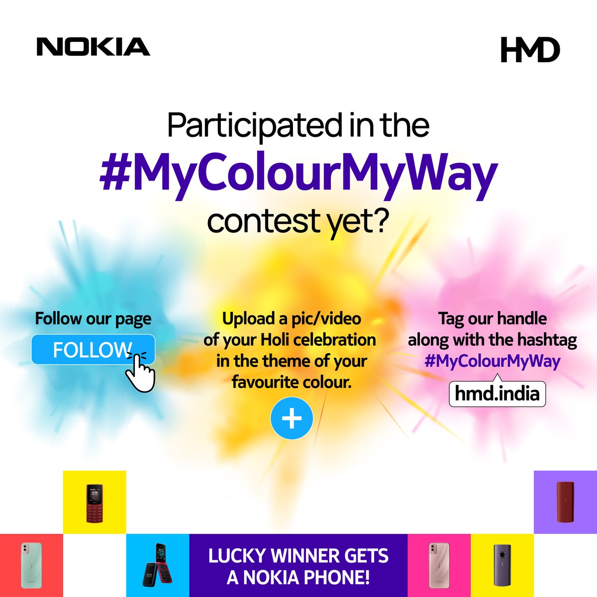 Move over gujiya, thandai and gulaal! Your celebrations are still missing a brand-new Nokia device that’s up for grabs in our Holi contest. Participate today and stand a chance to win it! #HoliContest #HMD #Nokiaphones #HappyHoli TnC: rb.gy/mtm5x7