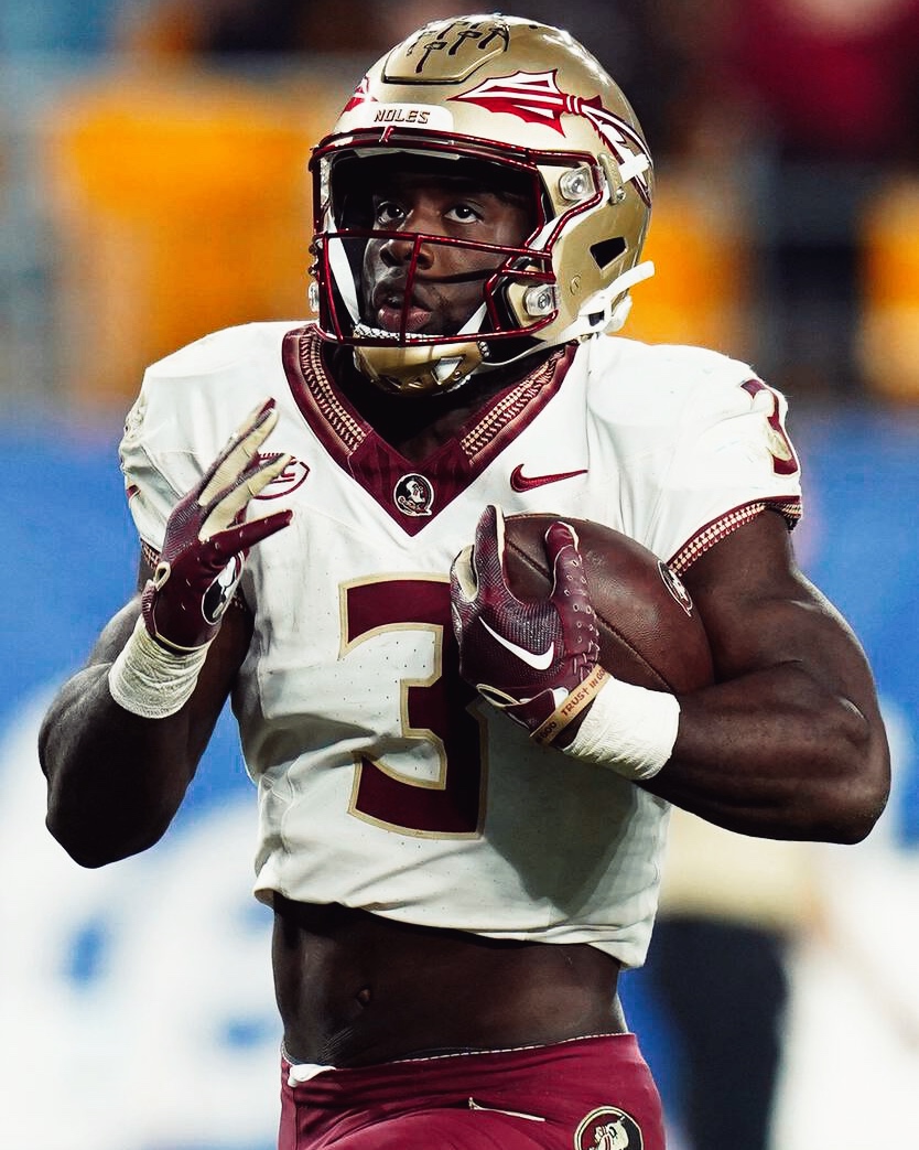 Florida State RB Trey Benson over the past two seasons: 🏹 91.3 PFF Grade 🏹 1,899 Rush Yards 🏹 23 Touchdowns 🏹 Zero Fumbles 🏹 124 Missed Tackles Forced