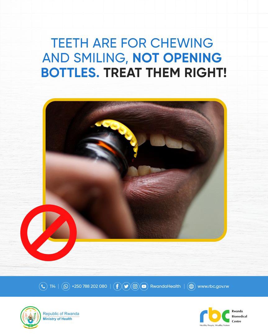 Don't try to impress your peers about the strength of your teeth by opening bottles with them. Take good care of your teeth and smile. Your peers will understand the message better. #OralHealth