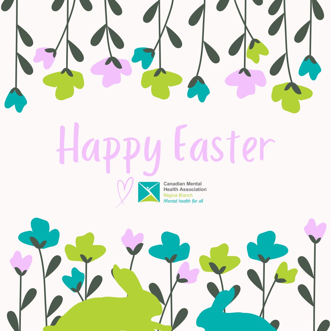 Happy Easter from all of us at CMHA Regina! 🐣🌸 May your day be filled with love, laughter, and moments of joy. Wishing you all a wonderful Easter filled with positivity and warmth! 💚