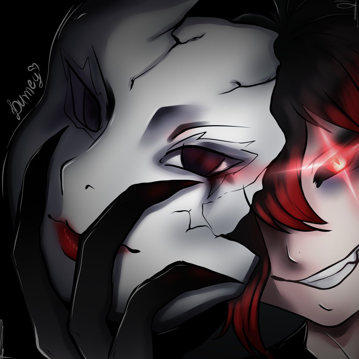 lu_meyrink's tweet photo. Eita como é do mal. 

Arte feita por mim. 

#vtuber #arte #artist #art #sorteio #insane https://t.co/BbxvUYoq8W